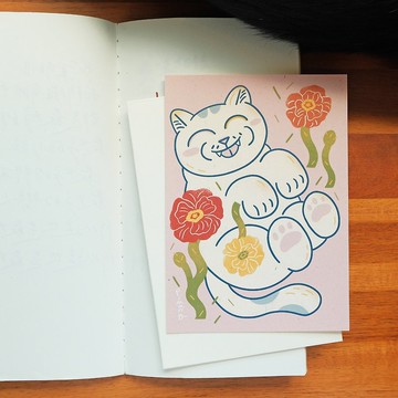 貓與花卡片 / 事吉冰島罌粟花