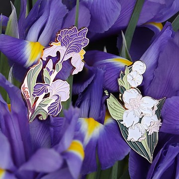 愛的使者-梵高鳶尾花胸針高檔原創設計感小眾禮物