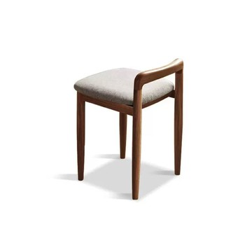 hoi!源氏木語柏林橡木胡桃色布面化妝椅 H83D05 亞麻灰