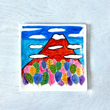 秋季富士山方盤（15cm）