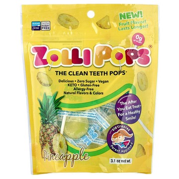 Zollipops, 潔牙棒棒糖®，菠蘿味，3.1 盎司