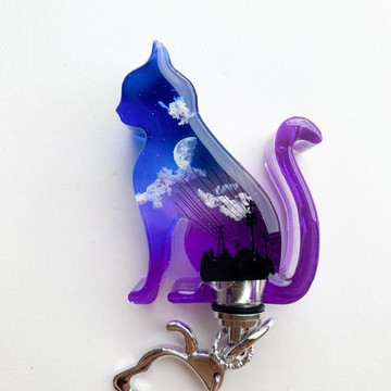 僅限國際配送　雲樹脂貓照亮天空　黃昏 3