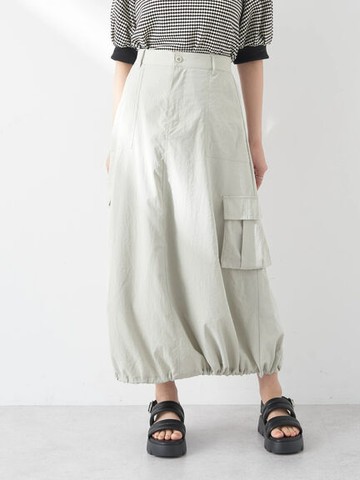 微光澤氣球剪裁口袋工作裙(1L42L0L0400) - earth music&ecology