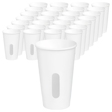 禾啟 單層共用杯 16oz 50個 - 冷熱皆宜 開窗設計  20條