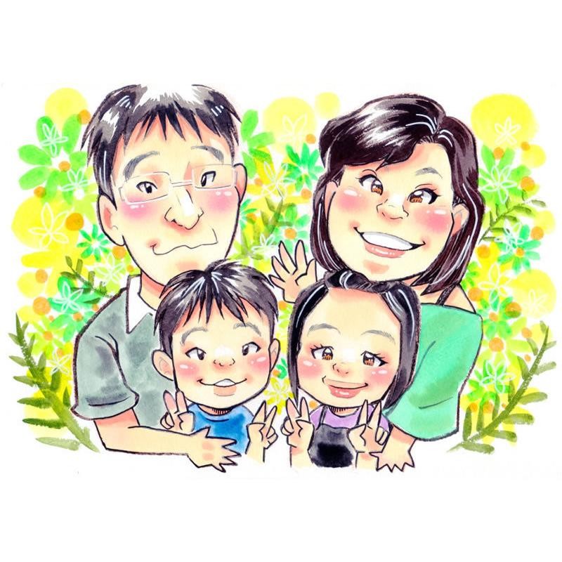 似顔絵 プレゼント イラスト 写真から 家族 結婚 記念日 誕生日 彼氏