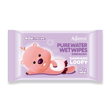 快潔適純水濕巾厚型80抽-Loopy紫躺