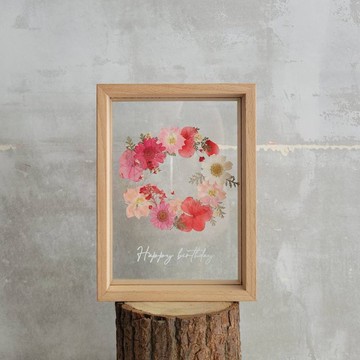 押花花圈櫸木相框擺飾