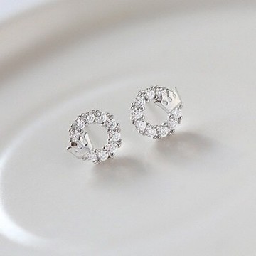 925純銀耳環鑲鑽耳飾-日韓甜美皇冠造型情人節生日禮物女飾品73gk59【獨家進口】【米蘭精品】