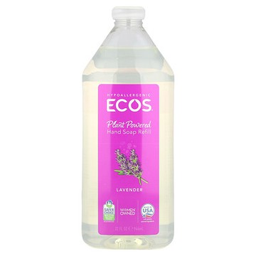Earth Friendly Products, ECOS®，植物基洗手皁補充裝，薰衣花草香，32 液量盎司（946 毫升）