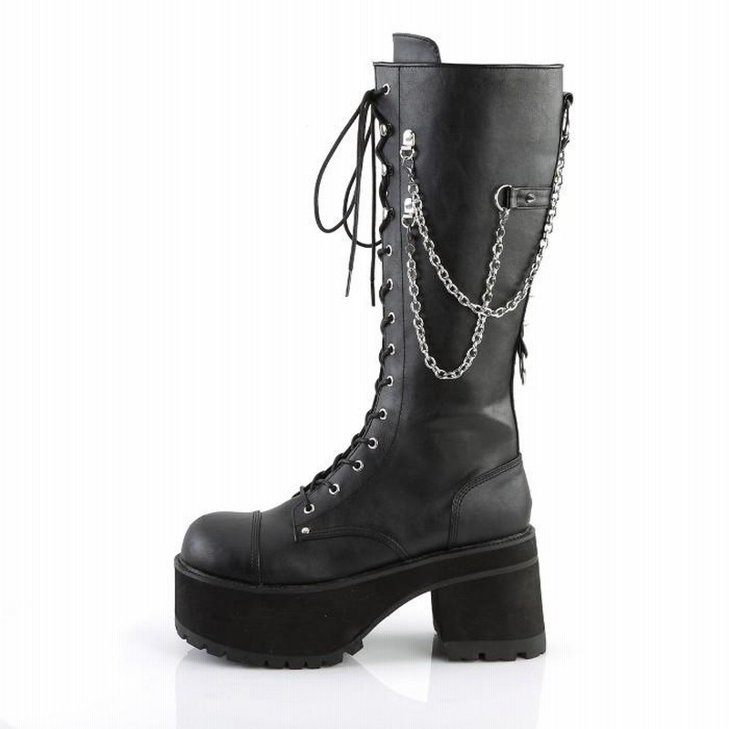 demonia デモニア ロングブーツ 厚底 9.5 cm ヒール 黒 ブラック demonia デモニア ロングブーツ 厚底 9.5 cm ヒール 黒 ブラック
