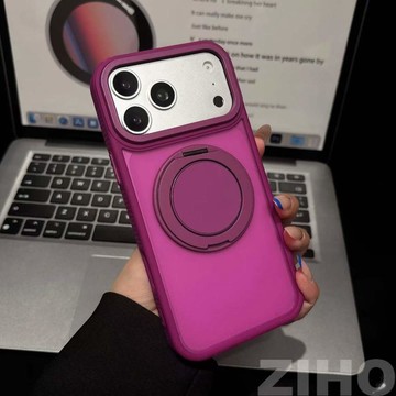 旋轉磁吸支架 膚感磨砂 防滑 手機殼 適用 蘋果 iPhone 17 16 15 14 13  promax 保護套