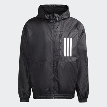Adidas W.N.D 男 風衣外套 連帽 防撕裂 拉鍊口袋 黑 H42037