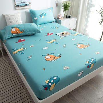 純棉床笠款床單兒童防滑固定床罩單件席夢思床套全棉床墊套復古夏