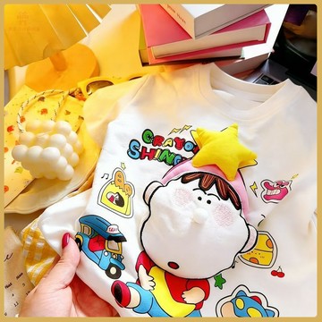 爆款熱推💖 新款上市 2026新款兒童夏季韓版寬鬆卡通印花玩偶短袖T恤男女童圓領半袖男 XK8H