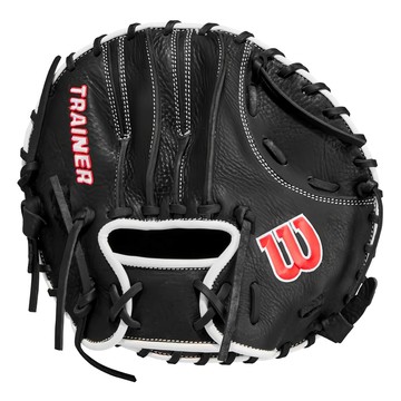 Wilson 平板訓練手套  黑色 + 紅色  27.5吋  1個