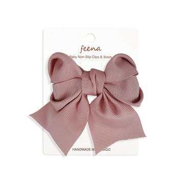 Feena - No.39蝴蝶結髮夾-深粉