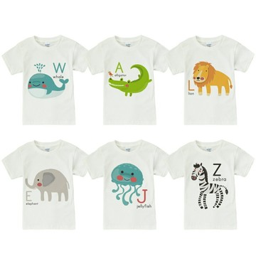 Baby童衣 兒童夏季上衣 男童動物印花圓領T 女童字母短袖T-shirt 66247