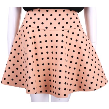RED VALENTINO 粉x黑色波卡圓點短裙