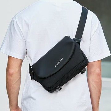 郵差包男斜跨休閑潮牌日系工裝帆布單肩包機能輕便運動騎行斜肩包