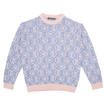 Acne Studios Kids face logo 緹花圓領毛衣