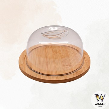 點心蓋竹盤-圓形【Winner】點心盤 點心蓋 茶點盤 食物防塵罩 帶蓋點心盤 食物防塵蓋 蛋糕盤 點心罩 食物罩