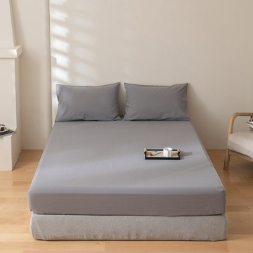 防水吸濕排汗床包式保潔墊 (6x7)  特大(182 x 212cm) 側邊加高35cm  淺灰色
