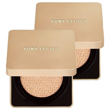 PONY EFFECT 升級款小金磚持久無暇氣墊粉餅套裝 SPF40+/PA++ 霧光 不脫妝  001  2盒