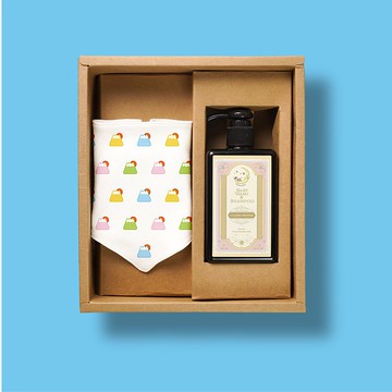 QQ富士山三角巾+就好睏洗髮沐浴露 寶寶 嬰兒 禮物