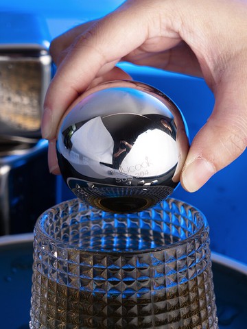 大號冰球威士忌冰塊模具不銹鋼金屬圓形冰箱循環制冰神器