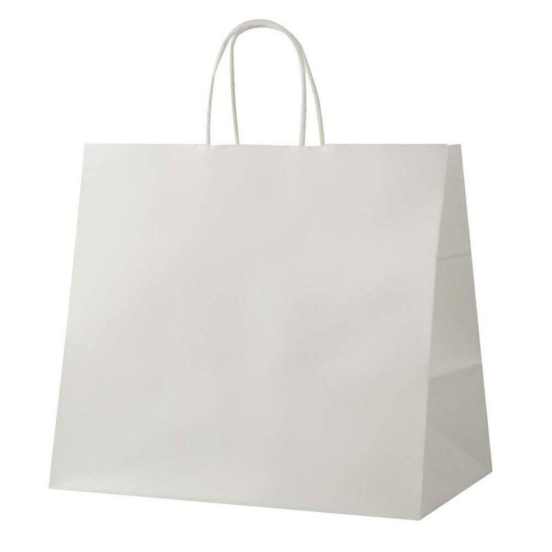 井上紙業 紙袋 手提げ マチ広 白 無地 大 てさげ袋 業務用 ペーパーバッグ A4 手提げ紙袋 バッグ