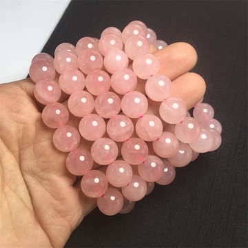 天然馬粉手鏈女甜美粉水晶芙蓉石粉晶手串單圈簡約時尚飾品招桃花