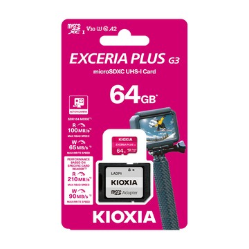 KIOXIA EXCERIA PLUS G3 SDXC UHS-I (U3/V30) 64GB (附轉卡)