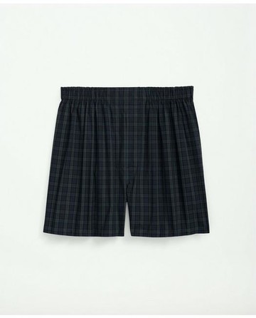 Brooks Brothers Men's Cotton Poplin Tartan Boxers | Navy | Size Large