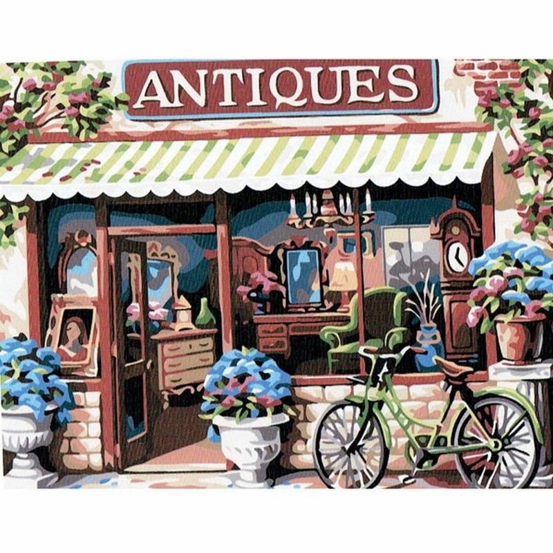 国内発送 フレームなし 数字塗り絵 セット 絵の具付き Shop お店 インテリア 絵画 ジグソーパズル 大人の塗り絵 油絵風 こども Y078 通販 Lineポイント最大0 5 Get Lineショッピング