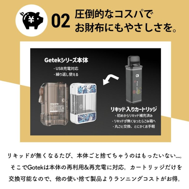 2箱セット 持ち運び シーシャ 使い捨て Aspire アスパイア Gotek X S