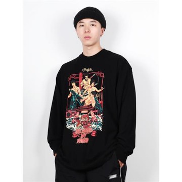 FBS Brand HighLight系列"滴水穿石"280g重磅寬松小領口長袖T恤