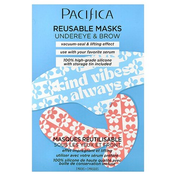 Pacifica, 可重複使用眼下和眉毛護理美容面膜，3 片