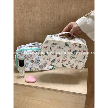 thefifthmoon清新可愛孩童動物樂園絎縫翻蓋收納包化妝包