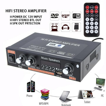 G30智能數字功放機 內置藍牙BLUETOOTH/USB/SD/FM迷你熱賣功放機「限時特惠」