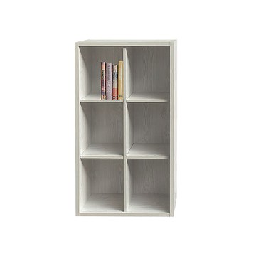 JP Kagu 現代簡約開放式六格空櫃-深39cm(收納櫃/展示櫃/書櫃)雲灰白