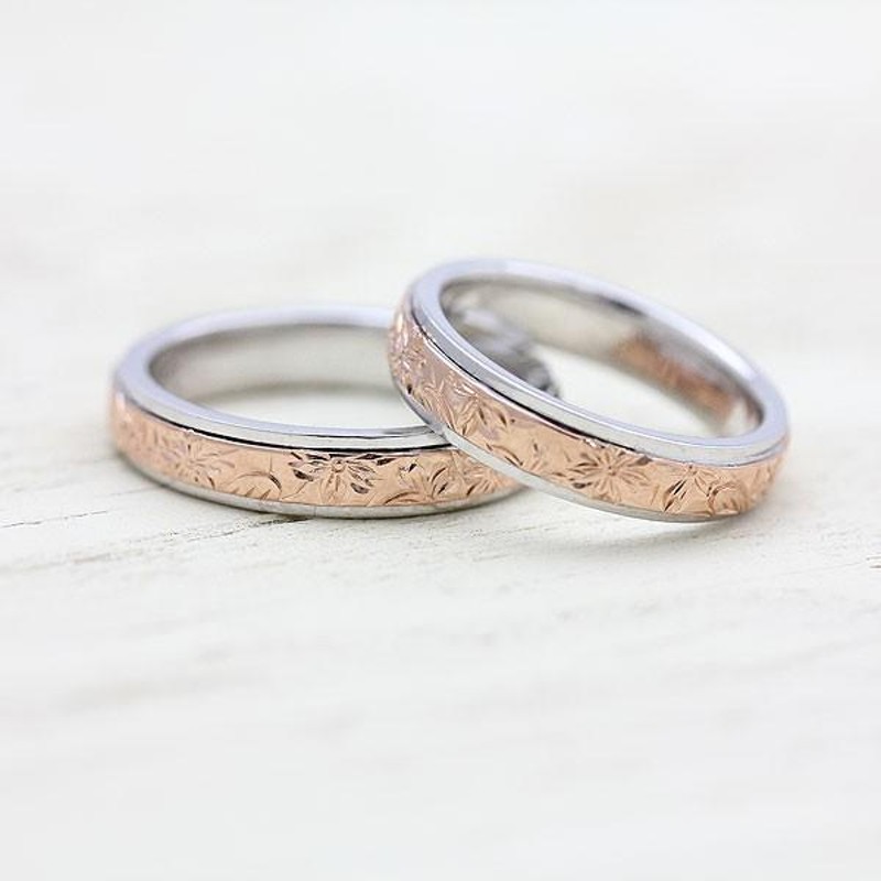 結婚指輪 マリッジリング 桜 ペアリング プラチナ ピンク