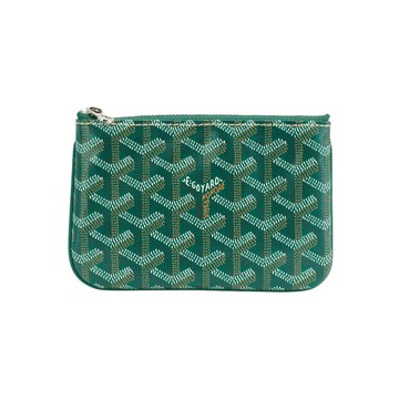 Goyard Senat Mini Pouch 帆布一字拉鍊零錢包(綠)