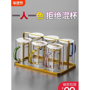 家用水杯玻璃杯帶把手耐熱防爆加厚水杯泡茶杯客廳牛奶杯喝水杯子