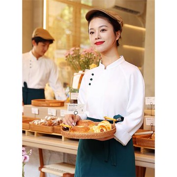 廚師工作服女烘焙蛋糕店食堂廚房酒店飯店服務員裱花師秋冬裝長袖