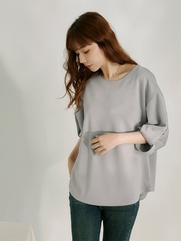 寬鬆落肩扭結袖上衣