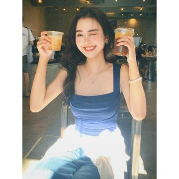 泰式大領口方領吊帶背心內搭女夏季甜辣小個子短款無袖上衣薄外穿