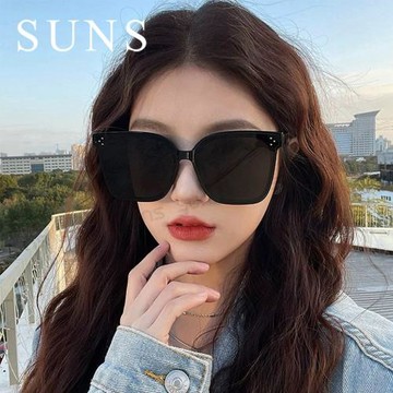 【SUNS】Polarized大框TR太陽眼鏡 韓星款三顆米釘方框墨鏡 大框顯小臉防眩光 抗UV400