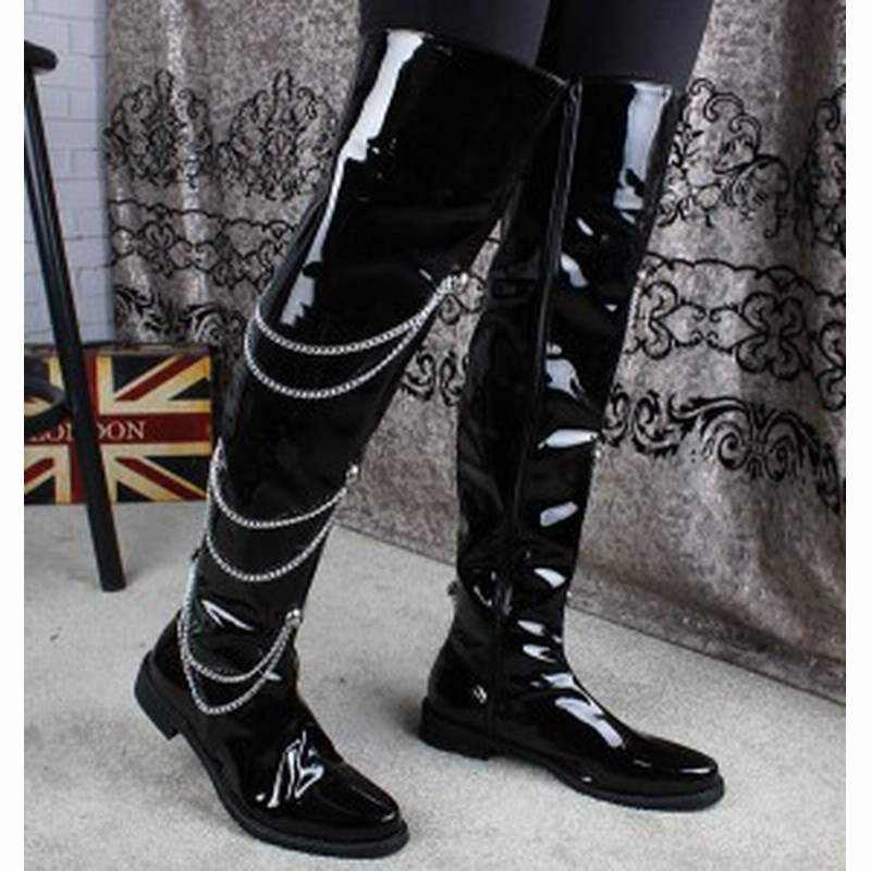 メンズブーツ レザー パンク風 長靴 長ブーツ ポインテッドトゥ マーティンブーツ 乗馬靴 舞台ブーツ Cos 通販 Lineポイント最大1 0 Get Lineショッピング
