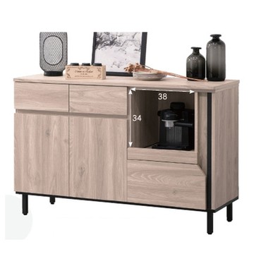 AS DESIGN 雅司家具-普羅丹斯4尺木面餐櫃-119*40*77.5cm