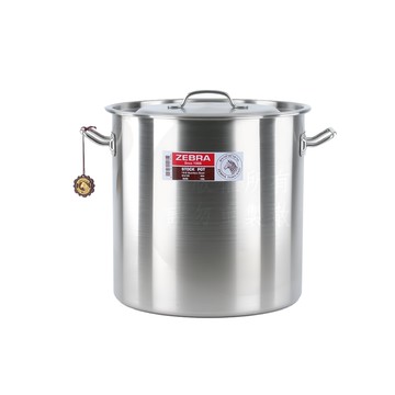 ZEBRA THAILAND 斑馬牌 304不銹鋼 深型魯桶雙耳湯鍋 17.2L  28cm  1個  不鏽鋼色